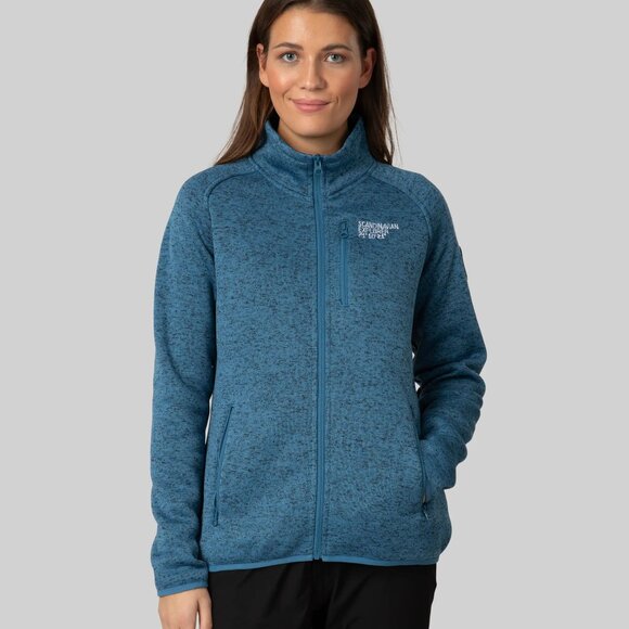 SCANDINAVIAN EXPLORER Jacket Womens Medium Blue Full Zip Fleece Norway Patch - Picture 1 of 13